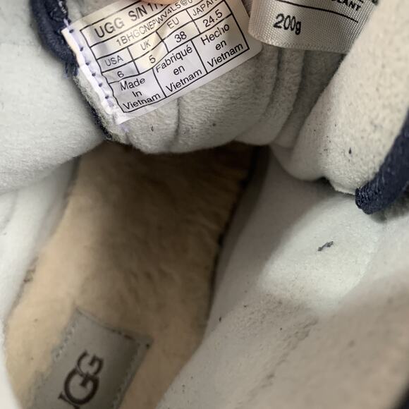 UGG Blue Gray Leather Turlock Snow Boots Men’s Size 6. 200 G Thinsulate Zip Up. main image 6